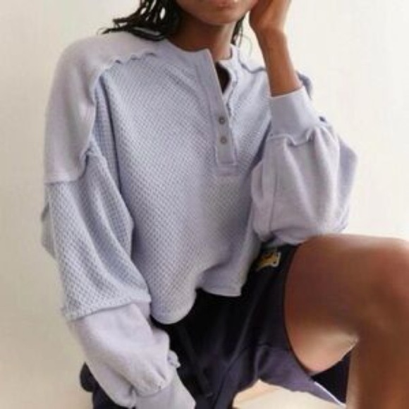 Urban Outfitters Tops - Urban Outfitters Light Purple Henley Sweatshirt